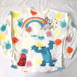 2023 Disney Spirit Jersey White Fuzzy Sulley Ducky Red Fleece Pixar Adult - NEW